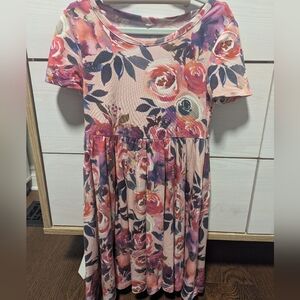 Posh Peanut Pink and Purple Floral Dress